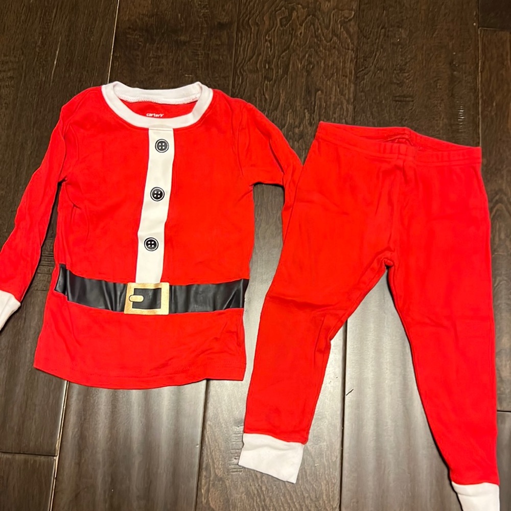 Adorable Carters Gender Neutral Santa Suit Pajamas!
